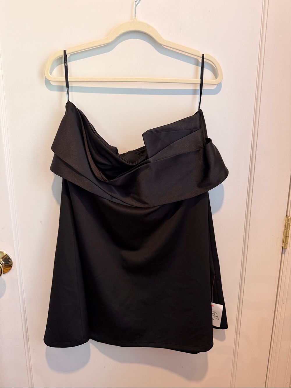 ASOS Black Strapless Mini with Draped Fold-Over Neckline